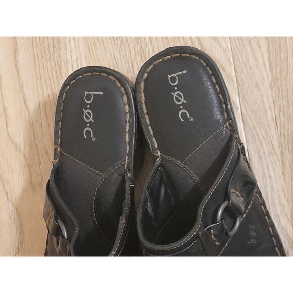 B.O.C. Womans 11M Black Western Strap Metal Ring Clog Mule Shoe Pre-owned - Picture 5 of 8